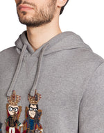 Dolce & Gabbana Cotton Sweatshirt with Designer Patches and Hood